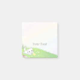 Cute Farm Animal Cat Kids Rainbow Post-it Block