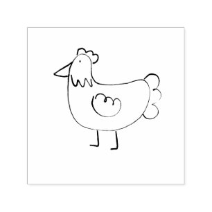 Cute Farm Animal Chicken Hen Tecknad Teckning Craf Självfärgande Stämpel