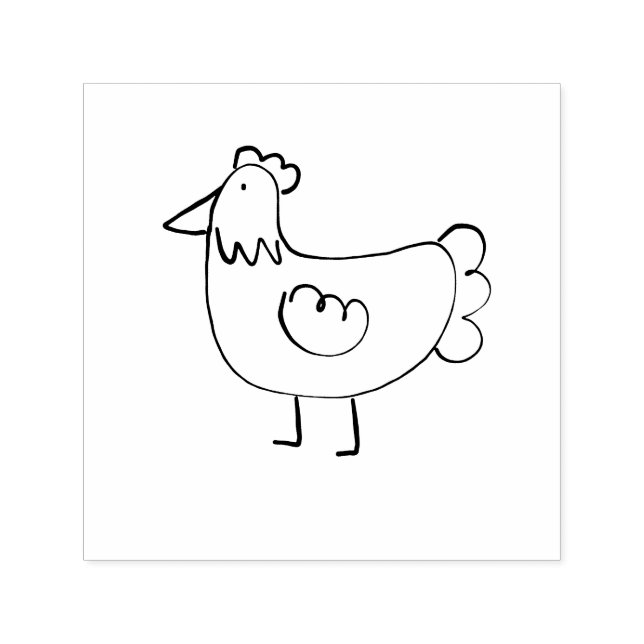 Cute Farm Animal Chicken Hen Tecknad Teckning Craf Självfärgande Stämpel (Design)