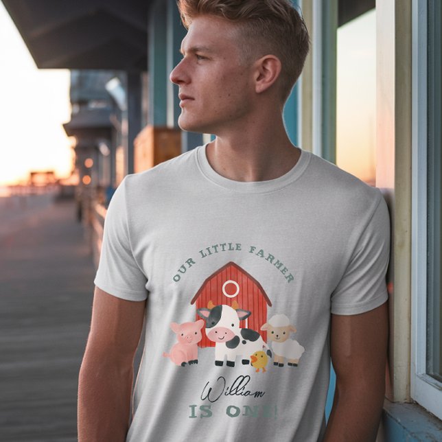 Cute Farm Animal Kids Birthday Parent Dad T Shirt (Skapare uppladdad)