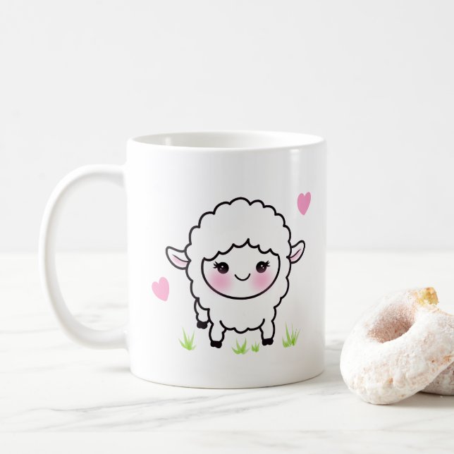 Cute Farm Animal Lamb Kaffemugg (Med munk)