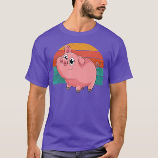 Cute Farm Animal Lover Piglet Retro T Shirt