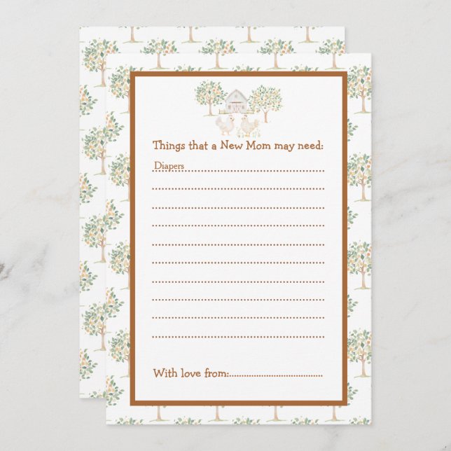 Cute Farm Barn Baby Shower Inbjudningar (Fram/baksida)