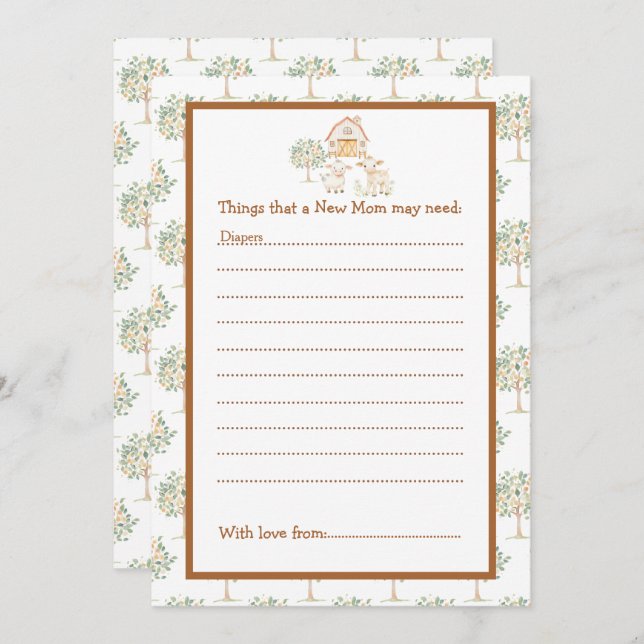 Cute Farm Barn Baby Shower Inbjudningar (Fram/baksida)