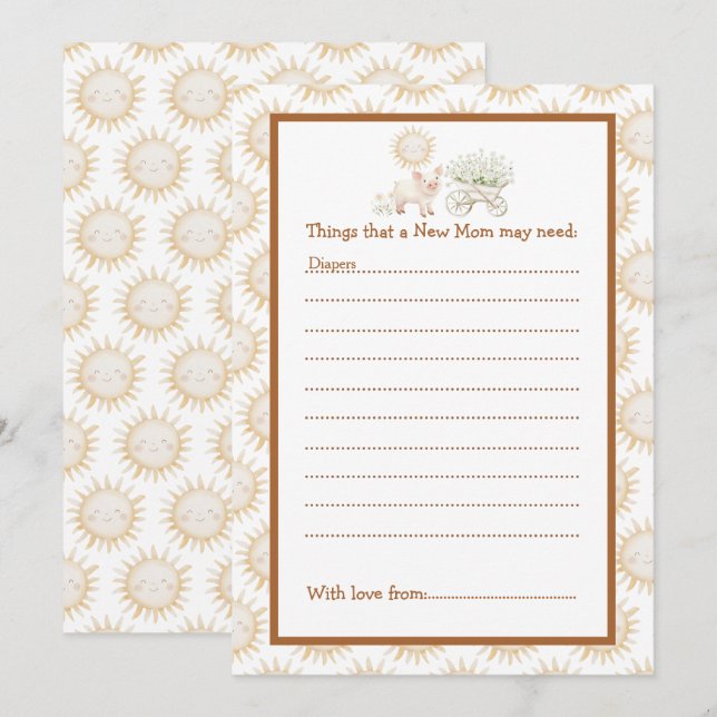Cute Farm Barn Baby Shower Inbjudningar (Fram/baksida)