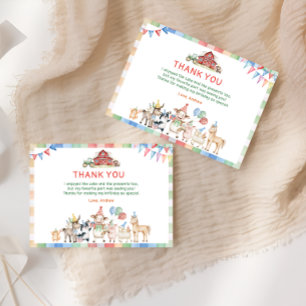 Cute Farm Barnyard Birthday Tack Kort