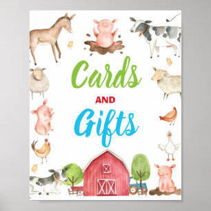 Cute Farm Barnyard Party-kort och presentkort Poster