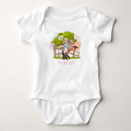 Cute Farm Blond Girl Baby Shower T Shirt