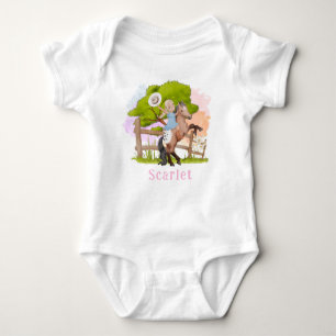 Cute Farm Blond Girl Baby Shower T Shirt