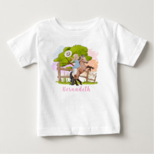 Cute Farm Blond Girl Birthday T Shirt