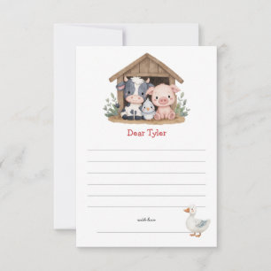 Cute Farm Cow Birthday Time Capsule Gris Anteckningskort