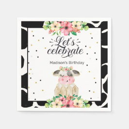 Cute Farm Cow-Personlig, Pappersservett
