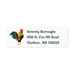 Cute Farm Farmer Chicken Land Life Tupp Returadress Etikett