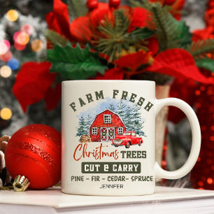 Cute Farm Fresh Julgranar Coffee Mugg
