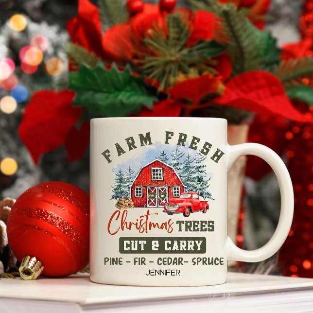Cute Farm Fresh Julgranar Coffee Mugg (Skapare uppladdad)