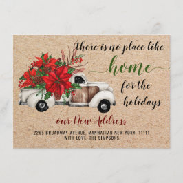 Cute Farm-julen Lastbil Poinsettia Flytta Meddelande