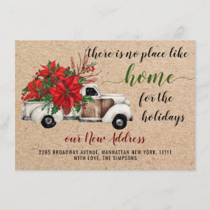 Cute Farm-julen Lastbil Poinsettia Flytta Meddelande