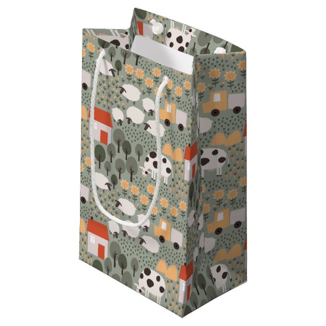 Cute Farm Scene Mönster (Framsidan Vinklad)