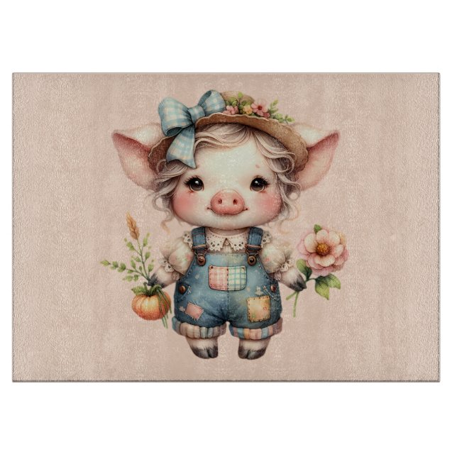Cute Farmcore Gris i Overalls med Flowers (Framsidan)