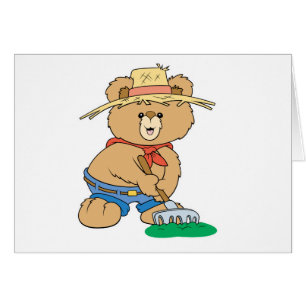 Cute Farmer Bear Hälsningskort