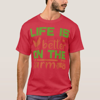 Cute Farmer Crazy Chicken Dam Cow Horse Land L T Shirt