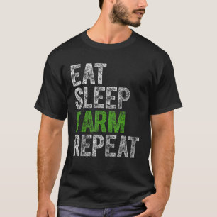 Cute Farmer Farming Funny Gift Eat Sömn Farm Repe T Shirt