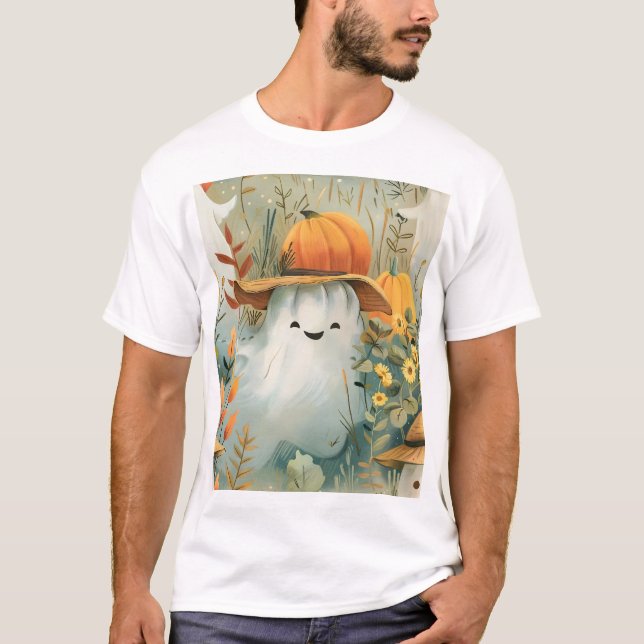 Cute Farmer Ghost T Shirt (Framsida)