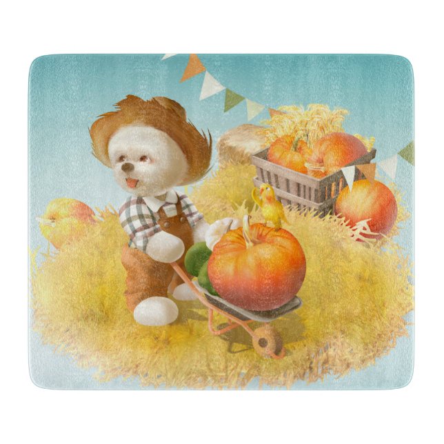 Cute Farmer Hund med Pumpkin (Framsidan)