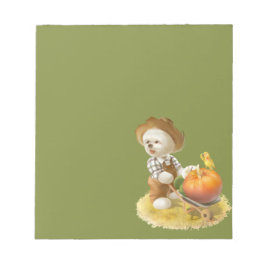 Cute Farmer Hund med Pumpkin Anteckningsblock