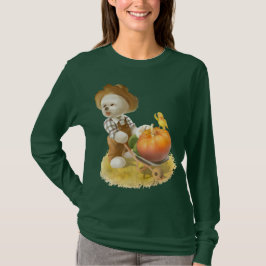 Cute Farmer Hund med Pumpkin T Shirt