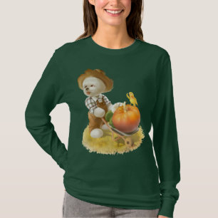 Cute Farmer Hund med Pumpkin T Shirt