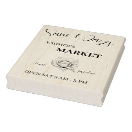 Cute Farmers Market Wood Art Frimärke Stämpel