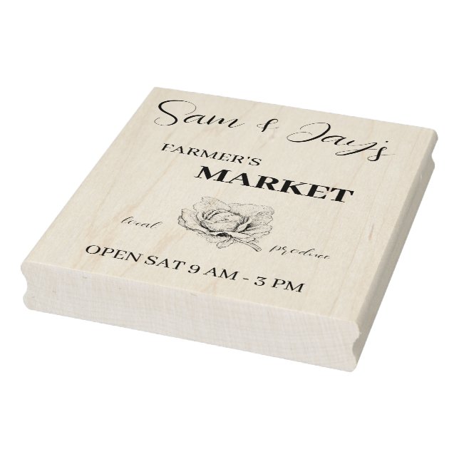 Cute Farmers Market Wood Art Frimärke Stämpel (Stämpel)