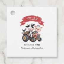 Cute Farmhouse Animals Cow Gris Birthday