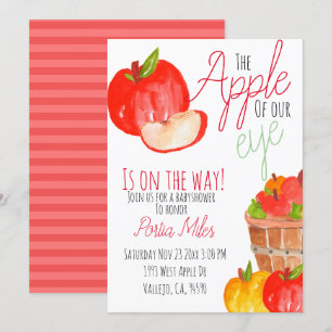 Cute farmhouse Apple babydusch inbjudan