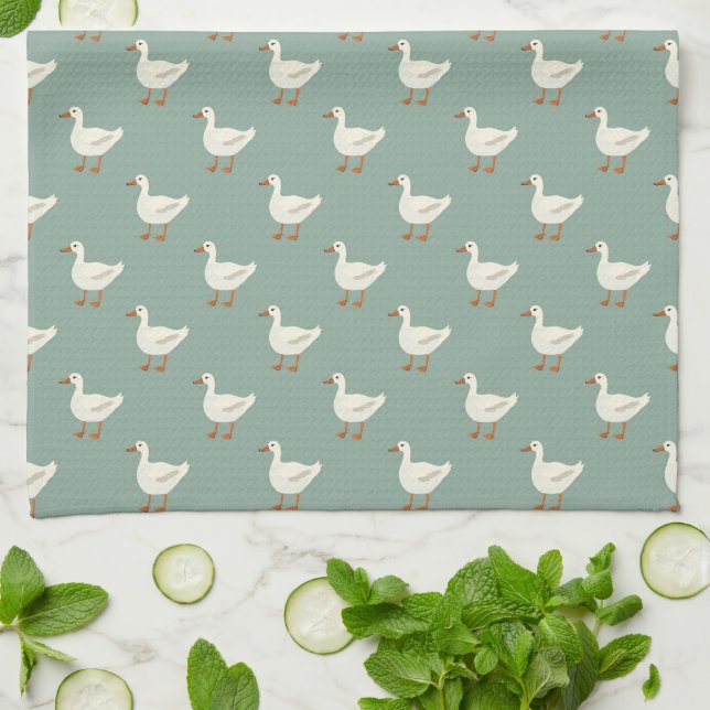 Cute Farmhouse Style Ducks Kitchen Towel Kökshandduk (Vikta)