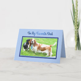 Cute Fars dag Card W/Basset Hounds & Tie Kort