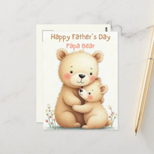 Cute Fars dag med boskap Mjuka pastelldjur Vykort