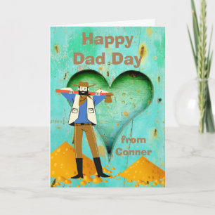 Cute Fars dag med Carved Heart och Cowboy Kort