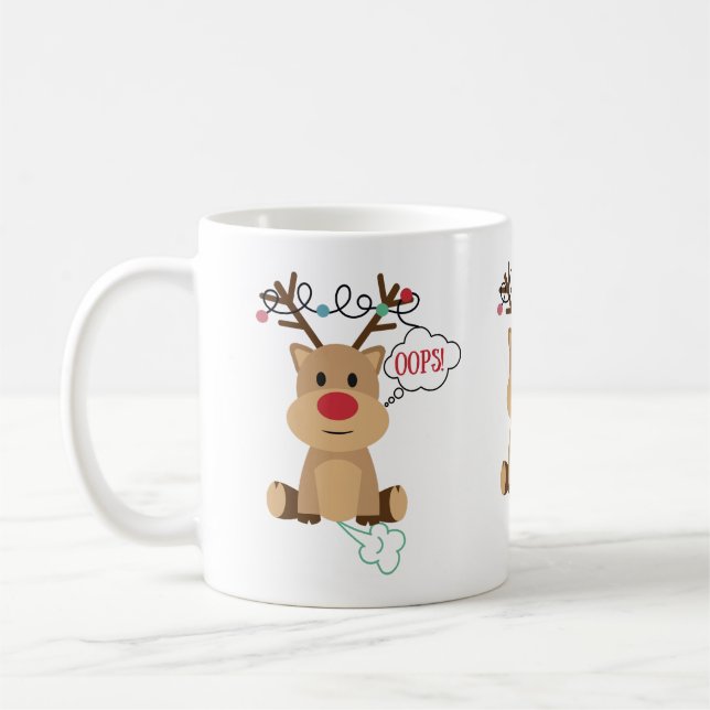 Cute Farting Reindeer Kaffemugg (Vänster)