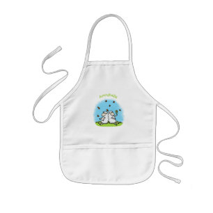 Cute fårvänner och fjärilar tecknad barnförkläde