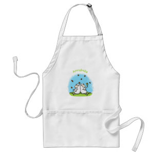 Cute fårvänner och fjärilar tecknad förkläde