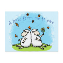 Cute fårvänner och fjärilar tecknad