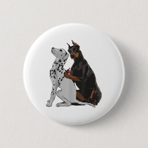 Cute Fashionable Doberman Tattooing Dalmatien Hund Knapp