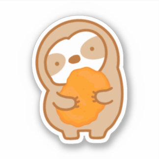 Cute Fast Food Chicken Nugget Sloth Klistermärken