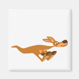 Cute Fast Tecknad Kangaroo Magnet