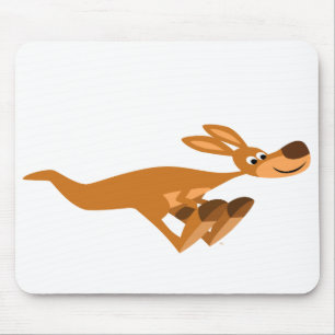 Cute Fast Tecknad Kangaroo Mousepad Musmatta