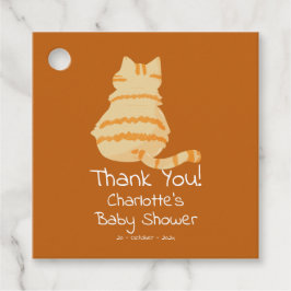 Cute Fat Orange Cat Baby Shower Gåvor Etiketter
