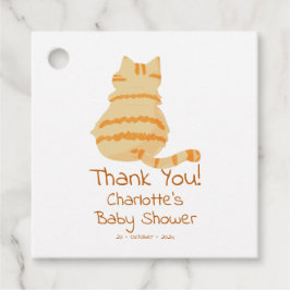Cute Fat Orange Cat Baby Shower Gåvor Etiketter