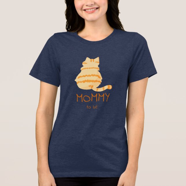 Cute Fat Orange Cat Baby Shower Mommy-to-be T Shirt (Framsida)